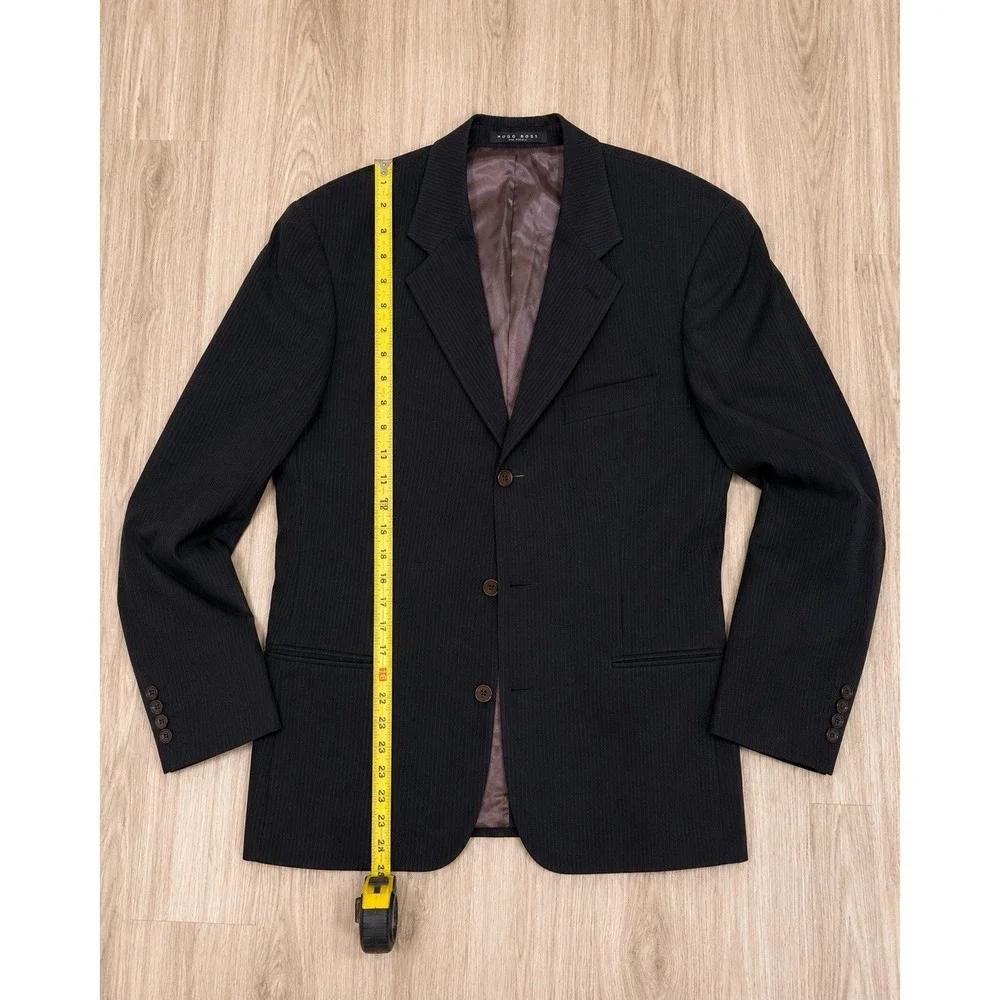 Hugo Boss Saks Fifth Avenue 100% Wool Pinstripe Blazer Sport Coat 42L